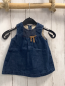 Preview: Zara  Kleid  Gr. 68  blau Jeans hellbraune Nähte + Schleife 
