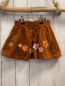 Preview: Pusblu Rock Gr. 92  braun Kord gestickte Blumen