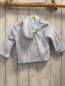 Preview: Schnitzler  Sweatjacke  Gr. 68  weiß hellblaue Streifen Kapuze 