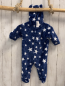 Preview:   Overall Gr. 68  blau Plüsch weiße Sterne Kapuze 