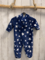 Preview:   Overall Gr. 68  blau Plüsch weiße Sterne Kapuze 