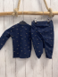 Preview: 2tlg Dirkje  Langarmshirt + Leggings  Gr. 68  blau goldener Druck 
