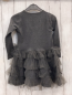 Preview: Lofft  Kleid Gr. 104  graues Oberteil mit silber Steinen silber Taillenbereich Tüllrüschenrock 