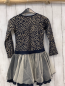 Preview: Lofft  Kleid Gr. 116  blaues Oberteil mit goldenen Punkten transparenter Überrock mit goldenen Punkten 