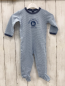 Preview: Petit Bateau  Schlafanzug  Gr. 74  hellblau weiße Streifen Schrift 