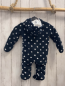 Preview: Blue Seven  Plüschoverall Gr. 68  dunkelblau weiße Sterne Kapuze mit Ohren 
