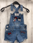 Preview: Disney  Latzshorts  Gr. 110  blau Jeans Minnie + Mickey Mouse mit Pailetten 