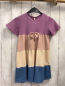 Preview:   Kleid  Gr. 122  lavendel altrosa beige hellblaue Streifen Struktur 