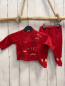 Preview: 2tlg Benetton  Pullover  Gr. 62  rot Nicky Weihnachtsmotive 