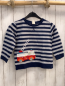 Preview: Alana  Langarmshirt  Gr. 104  blau graue Streifen Feuerwehrauto 