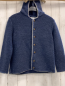 Preview: Isar Trachten  Strickjacke  Gr. 152  blau hellgrauer Bund Trachtenknöpfe 
