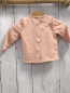 Preview: Vertbaudet  Langarmshirt  Gr. 62  lachs schwraze Schrift Rüschen