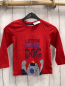 Preview: Liegelind  Langarmshirt  Gr. 104  rot Hund Schrift