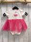 Preview:   Kleid  Gr. 74  weißer Body mit Melone pink Tüllrock