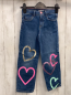 Preview: Billieblush  Hose  Gr. 116  blau Jeans bunte Herzen zT mit Pailetten