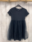 Preview: Name it  Kleid  Gr. 116  blaues Oberteil mit Rippen Tüllüberrock mit flieder Punkte