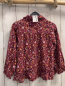 Preview:   Bluse  Gr. 116  weinrot bunte Blumen + Blätter 