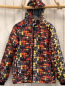 Preview: Kamik  Winterjacke  Gr. 164  grau schwarz Rechtecke mit gelb rot orange hellgrauem Druck 