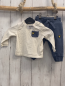 Preview: 2tlg  Langarmshirt + Jogginghose  Gr. 74  weiß blau gelbes Wappentier 