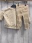 Preview: 2tlg  Pullover + Leggings  Gr. 74  beige Löwenkopf + beige braune Streifen Rippen 