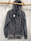 Preview: Alive & Kickin Fleecejacke  Gr. 158/164  grau hellgrau meliert Kapuze braune Applikatione mit herz dicke Kordel 