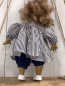 Preview:   Puppe  Mädchen mit blau weiß gestreiftem Kleid (Größe ca. 37cm)
