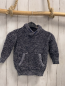 Preview:  Pullover Gr. 98  blau meliert großer Kragen Strick