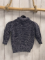 Preview:  Pullover Gr. 98  blau meliert großer Kragen Strick