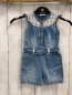 Preview:   Playsuit  Gr. 86  blau Jeans weiße Blumenhäkelei 