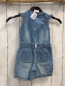 Preview:   Playsuit  Gr. 86  blau Jeans weiße Blumenhäkelei 