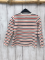 Preview: Steiff Langarmshirt Gr. 104  weiß schwarz rot Streifen