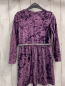 Preview: Manguun Kleid  Gr. 116  aubergine Nicky silber Glitzergürtelband silber Sterne 