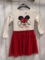Preview: Disney  Kleid  Gr. 104  weißes Oberteil mit Minnie Mouse roter Tüllüberrock