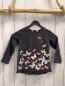 Preview: H&M Langarmshirt  Gr. 98  grau bunte Schmetterlinge 