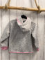 Preview: H&M  Strickjacke  Gr. 98  grau hellgrau meliert rosa Bund 