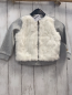 Preview:  Sweatjacke Gr. 92  grau + weiß Kunstfell