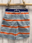Preview: Mini Boden Badeshorts Gr. 164  grau orange weiß gestreift blauer Bund