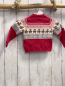 Preview: Kanz  Strickjacke  Gr. 68  rot + weiß rosa mint Streifen mit Muster + Tieren 