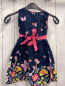 Preview: Happy Girls  Kleid  Gr. 110  blau pink Gürtelband Schmetterlinge Blumen 