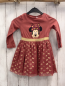 Preview: Minnie Mouse  Kleid  Gr. 86  lachs Oberteil mit Minnie Mouse Tüllrock mit goldenen Schleifen 