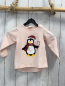 Preview:   Lanarmshirt  Gr. 80  rosa Pinguin mit roten Pailetten 