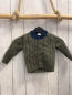Preview: Petit Bateau  Strickjacke  Gr. 74  oliv Rippen Zöpfe blauer Bund 