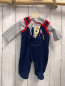 Preview: neu 2tlg Schnitzler  Strampler + Langarmshirt  Gr. 50  blau roter Bund + grau 