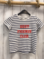 Preview: H&M T-Shirt  Gr. 104  weiß blaue Streifen rote Schrift 