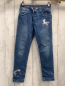 Preview:   Hose  Gr. 134  blau jeans gefüttert Einhörner Sterne Strickbund mit Kordel 