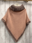 Preview:   Poncho  Gr. 128  lachs grau Strick großer Kragen Pailetteneinhornkopf 