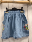 Preview:   Rock Gr. 134  blau Jeans bunte gestickte Blumen 