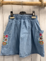 Preview:   Rock Gr. 134  blau Jeans bunte gestickte Blumen 