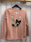 Preview: H&M  Langarmshirt  Gr. 134  lachs Hasenkopf mit schwarzer Schleife 