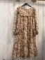 Preview: Zara  Kleid  Gr. 134  beige braune Blumen goldene Glitzerpunkte 